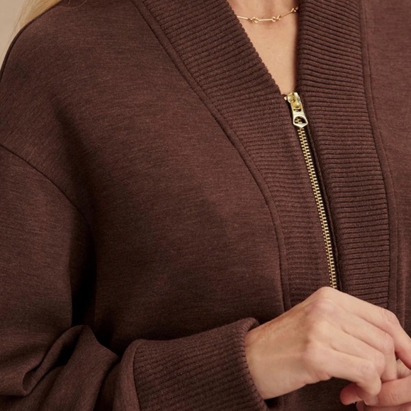 Varley Sally Half-Zip Sweat • Coffee Bean Marl • Size Small • NWT - Picture 5 of 9